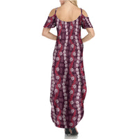 Pikake Maile Tiare Lei Summer Maxi Dress Akala Lauhala Pattern