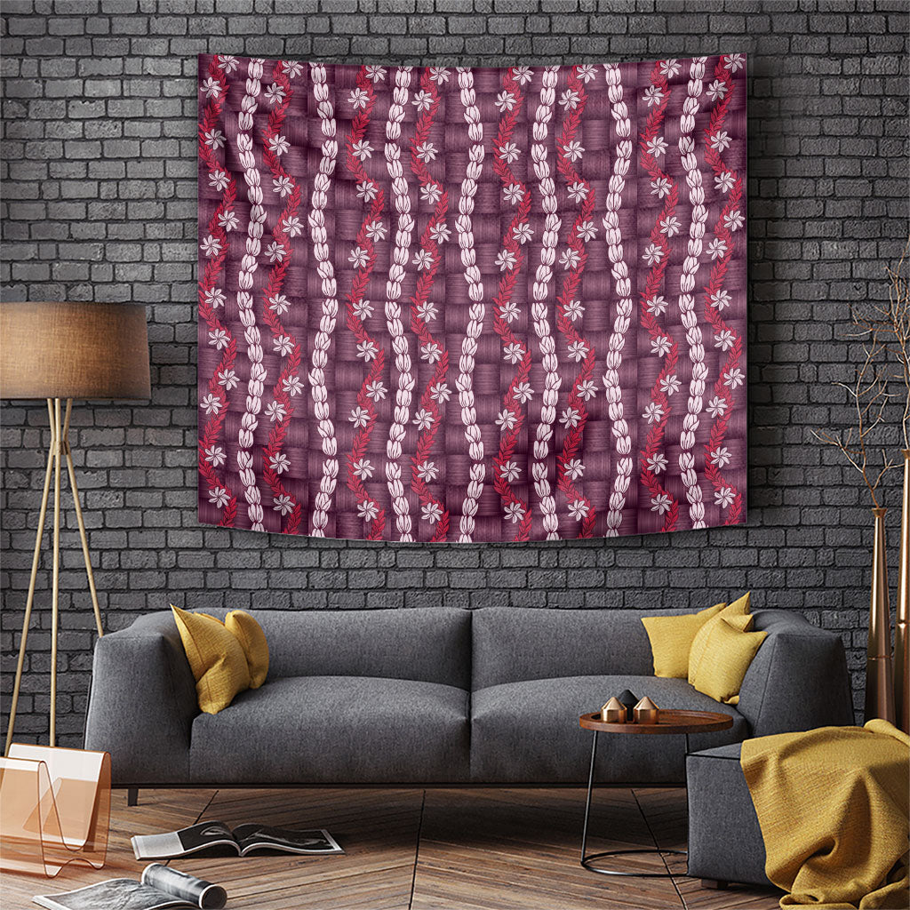 Pikake Maile Tiare Lei Tapestry Akala Lauhala Pattern LT01 Pink - Polynesian Pride