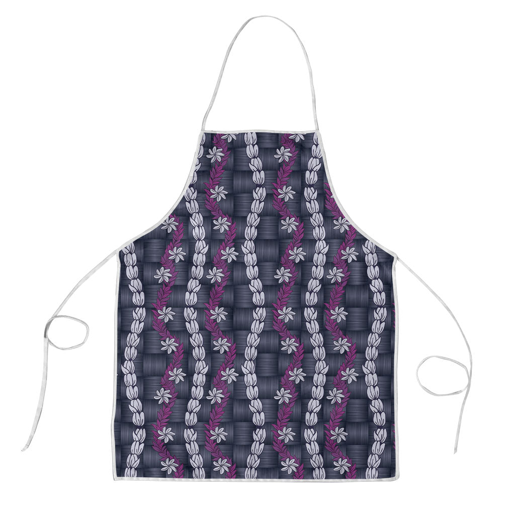 Pikake Maile Tiare Lei Apron Poni Lauhala Pattern LT01 Purple - Polynesian Pride