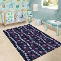 Pikake Maile Tiare Lei Area Rug Poni Lauhala Pattern