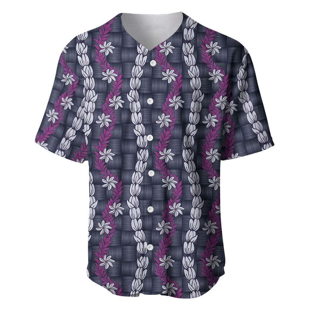 Pikake Maile Tiare Lei Baseball Jersey Poni Lauhala Pattern