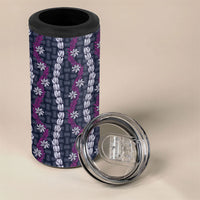 Pikake Maile Tiare Lei 4 in 1 Can Cooler Tumbler Poni Lauhala Pattern LT01 - Polynesian Pride