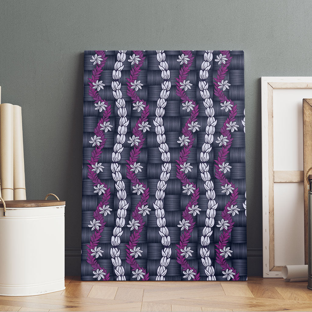 Pikake Maile Tiare Lei Canvas Wall Art Poni Lauhala Pattern