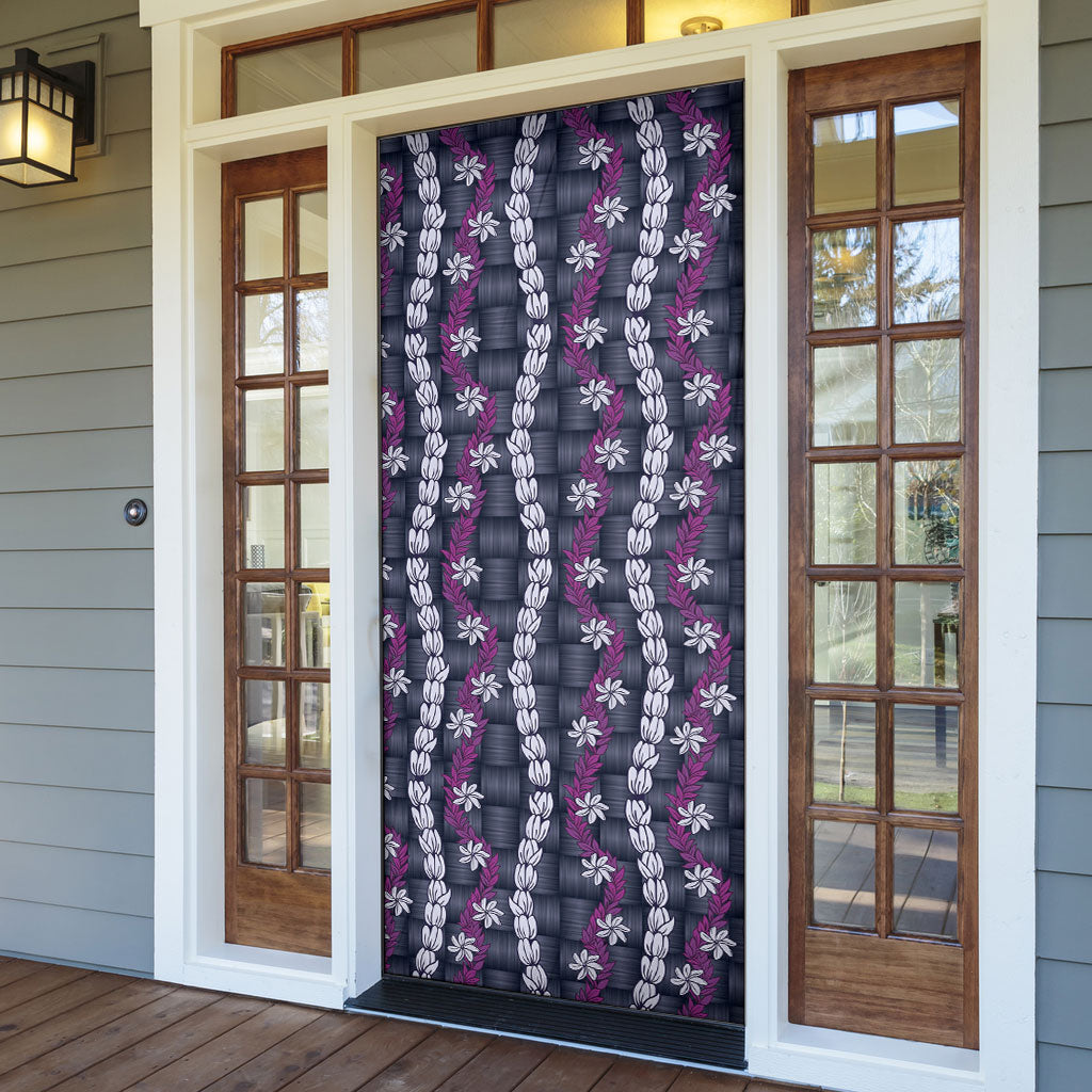 Pikake Maile Tiare Lei Door Cover Poni Lauhala Pattern