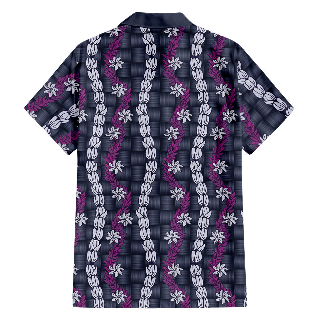 Pikake Maile Tiare Lei Family Matching Off The Shoulder Long Sleeve Dress and Hawaiian Shirt Poni Lauhala Pattern LT01 - Polynesian Pride