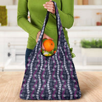 Pikake Maile Tiare Lei Grocery Bag Poni Lauhala Pattern