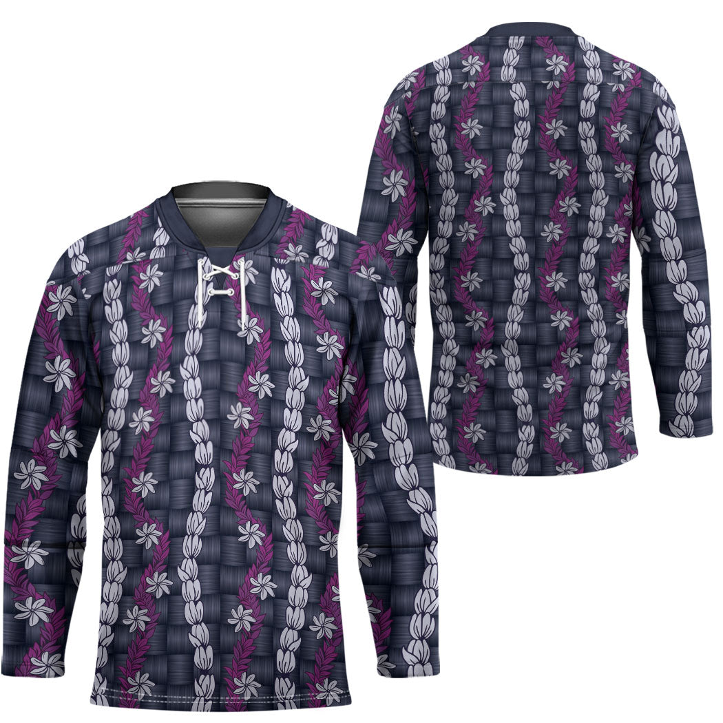 Pikake Maile Tiare Lei Hockey Jersey Poni Lauhala Pattern