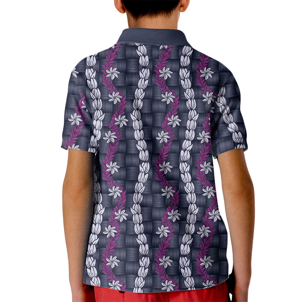 Pikake Maile Tiare Lei Kid Polo Shirt Poni Lauhala Pattern