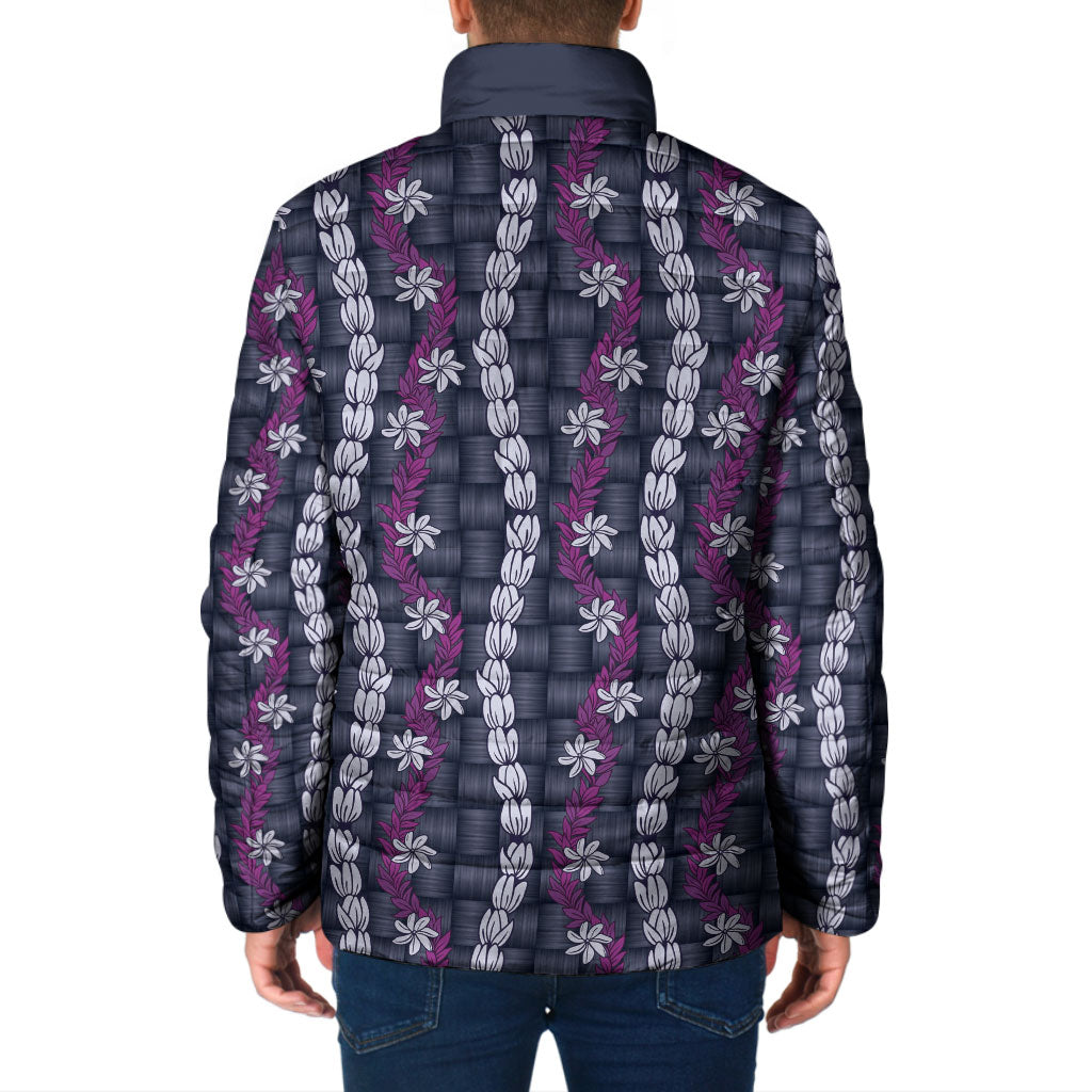 Pikake Maile Tiare Lei Padded Jacket Poni Lauhala Pattern