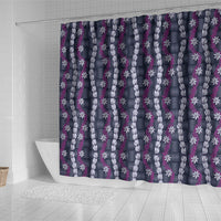 Pikake Maile Tiare Lei Shower Curtain Poni Lauhala Pattern
