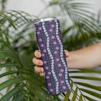Pikake Maile Tiare Lei Skinny Tumbler Poni Lauhala Pattern
