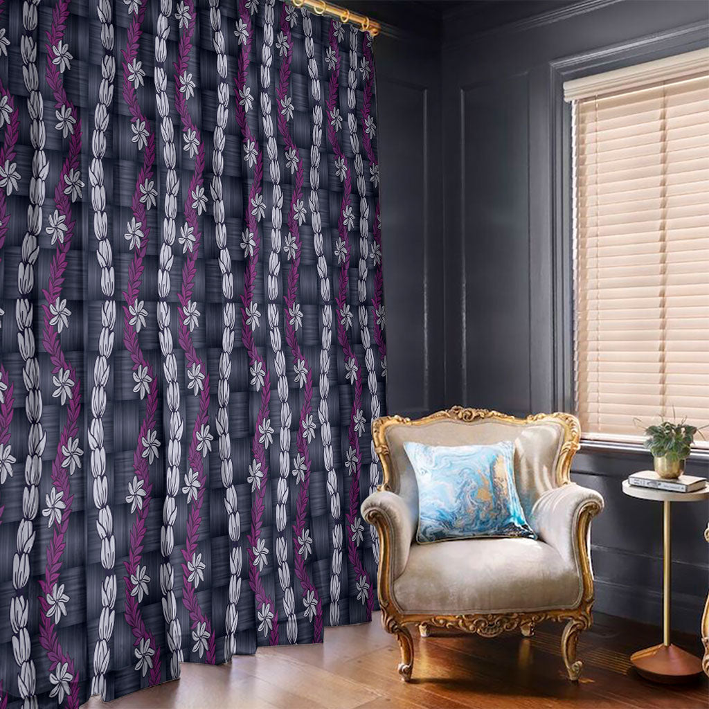 Pikake Maile Tiare Lei Window Curtain Poni Lauhala Pattern