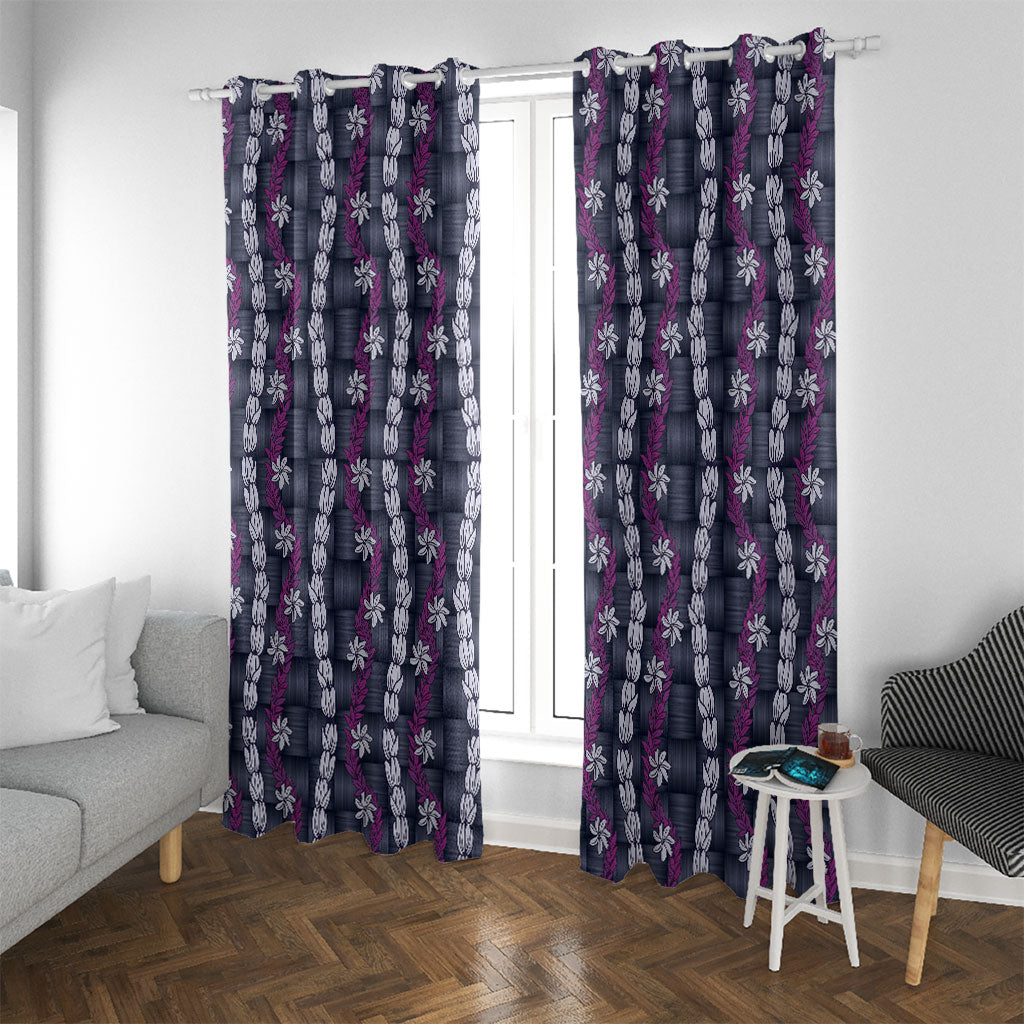 Pikake Maile Tiare Lei Window Curtain Poni Lauhala Pattern