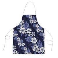 Hawaiian Hibiscus Tribal Floral Blue Apron Polynesian Tapa Pattern - Polynesian Pride