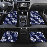 Hawaiian Hibiscus Tribal Floral Blue Car Mats Polynesian Tapa Pattern - Polynesian Pride