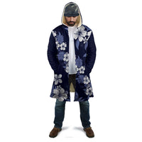 Hawaiian Hibiscus Tribal Floral Blue Cloak Polynesian Tapa Pattern - Polynesian Pride