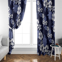 Hawaiian Hibiscus Tribal Floral Blue Window Curtain Polynesian Tapa Pattern LT01 - Polynesian Pride
