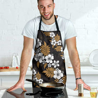 Hawaiian Hibiscus Tribal Floral Brown Apron Polynesian Tapa Pattern - Polynesian Pride