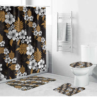 Hawaiian Hibiscus Tribal Floral Brown Bathroom Set Polynesian Tapa Pattern - Polynesian Pride