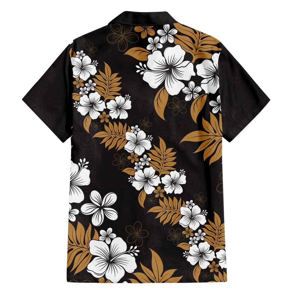 Hawaiian Hibiscus Tribal Floral Brown Family Matching Off Shoulder Maxi Dress and Hawaiian Shirt Polynesian Tapa Pattern - Polynesian Pride