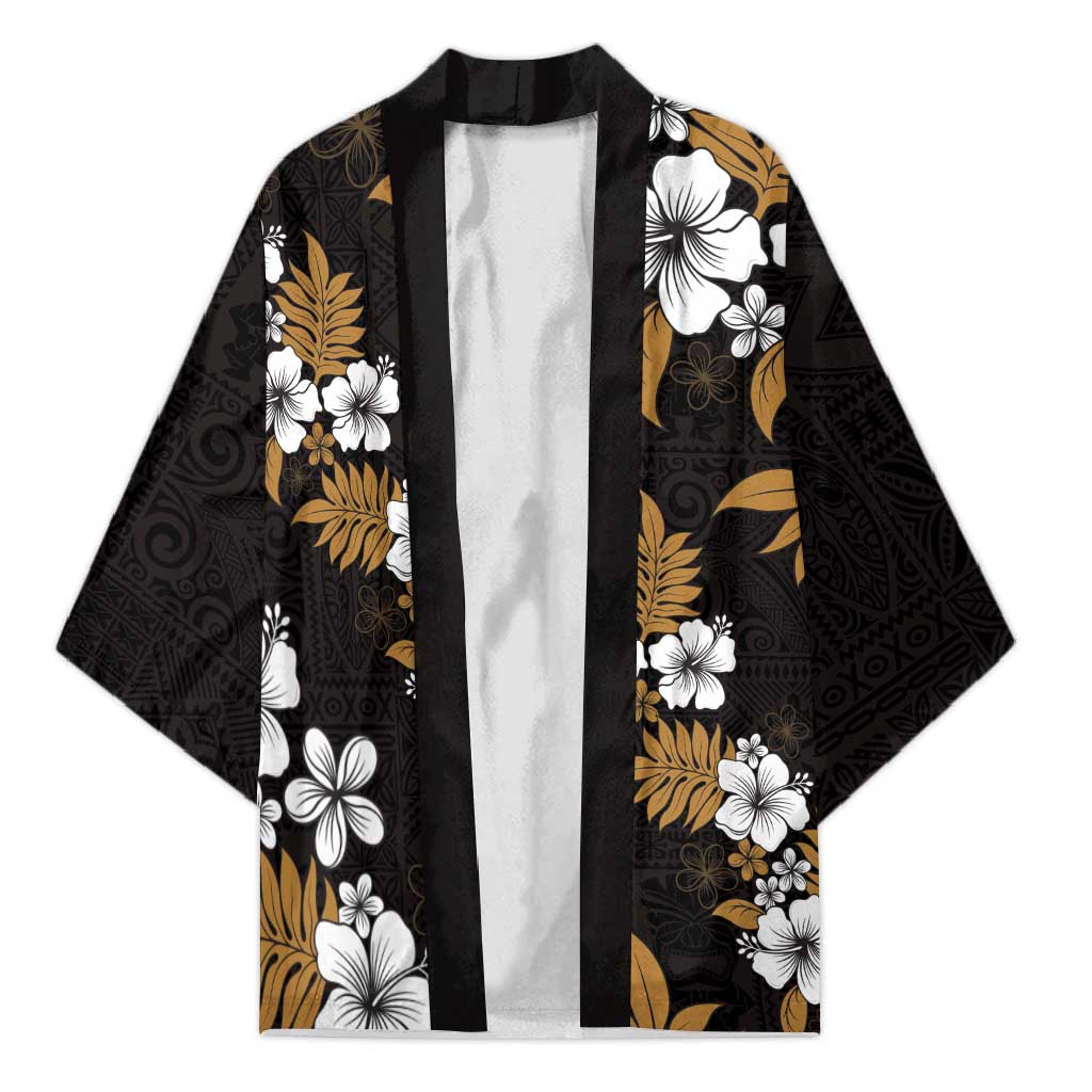 Hawaiian Hibiscus Tribal Floral Brown Kimono Polynesian Tapa Pattern LT01 Unisex Brown - Polynesian Pride