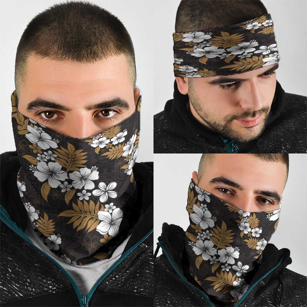 Hawaiian Hibiscus Tribal Floral Brown Neck Gaiter Polynesian Tapa Pattern LT01 - Polynesian Pride