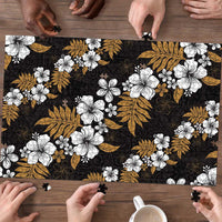 Hawaiian Hibiscus Tribal Floral Brown Puzzle Polynesian Tapa Pattern - Polynesian Pride