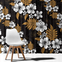Hawaiian Hibiscus Tribal Floral Brown Window Curtain Polynesian Tapa Pattern LT01 - Polynesian Pride