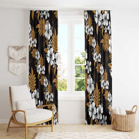 Hawaiian Hibiscus Tribal Floral Brown Window Curtain Polynesian Tapa Pattern LT01 - Polynesian Pride