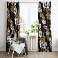 Hawaiian Hibiscus Tribal Floral Brown Window Curtain Polynesian Tapa Pattern LT01 - Polynesian Pride