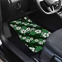 Hawaiian Hibiscus Tribal Floral Green Car Mats Polynesian Tapa Pattern - Polynesian Pride