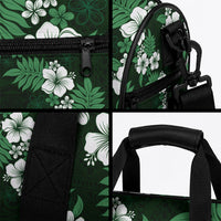 Hawaiian Hibiscus Tribal Floral Green Duffle Bag Polynesian Tapa Pattern