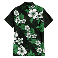Hawaiian Hibiscus Tribal Floral Green Family Matching Long Sleeve Bodycon Dress and Hawaiian Shirt Polynesian Tapa Pattern - Polynesian Pride
