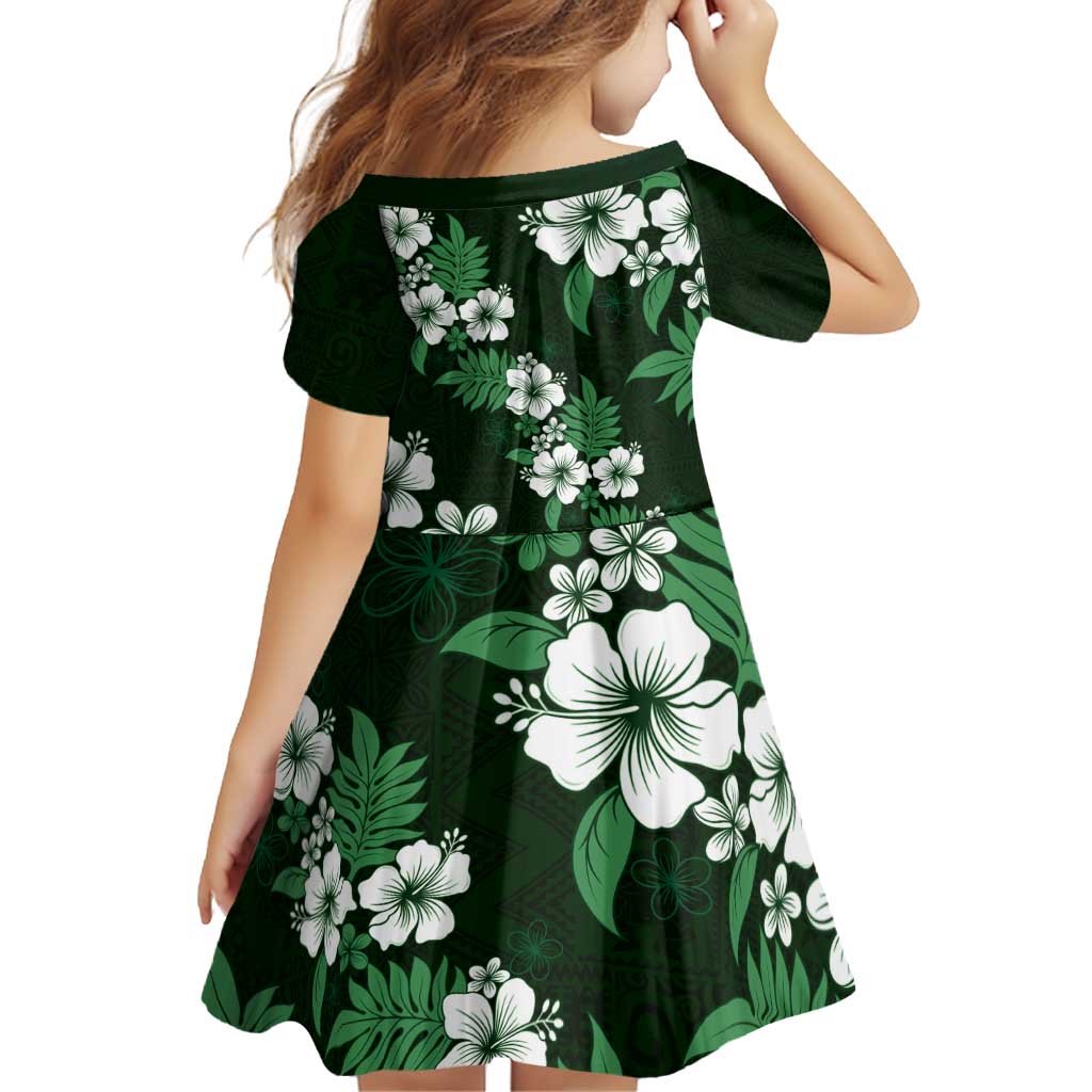 Hawaiian Hibiscus Tribal Floral Green Family Matching Puletasi and Hawaiian Shirt Polynesian Tapa Pattern - Polynesian Pride