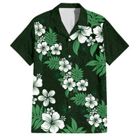 Hawaiian Hibiscus Tribal Floral Green Hawaiian Shirt Polynesian Tapa Pattern - Polynesian Pride