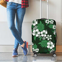 Hawaiian Hibiscus Tribal Floral Green Luggage Cover Polynesian Tapa Pattern - Polynesian Pride