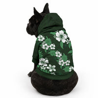 Hawaiian Hibiscus Tribal Floral Green Pet Hoodie Polynesian Tapa Pattern