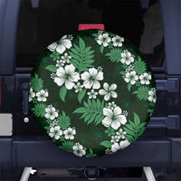 Hawaiian Hibiscus Tribal Floral Green Spare Tire Cover Polynesian Tapa Pattern - Polynesian Pride