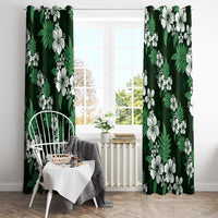 Hawaiian Hibiscus Tribal Floral Green Window Curtain Polynesian Tapa Pattern LT01 - Polynesian Pride