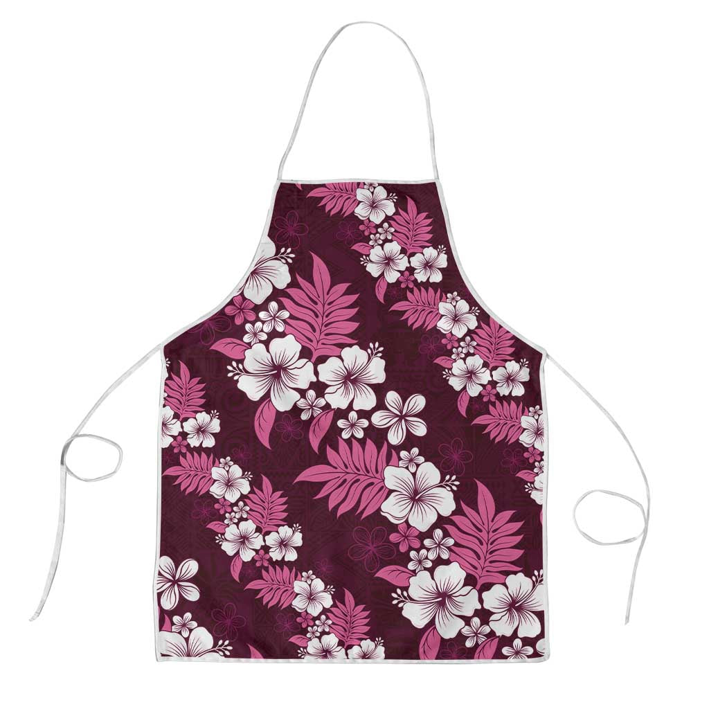 Hawaiian Hibiscus Tribal Floral Pink Apron Polynesian Tapa Pattern - Polynesian Pride