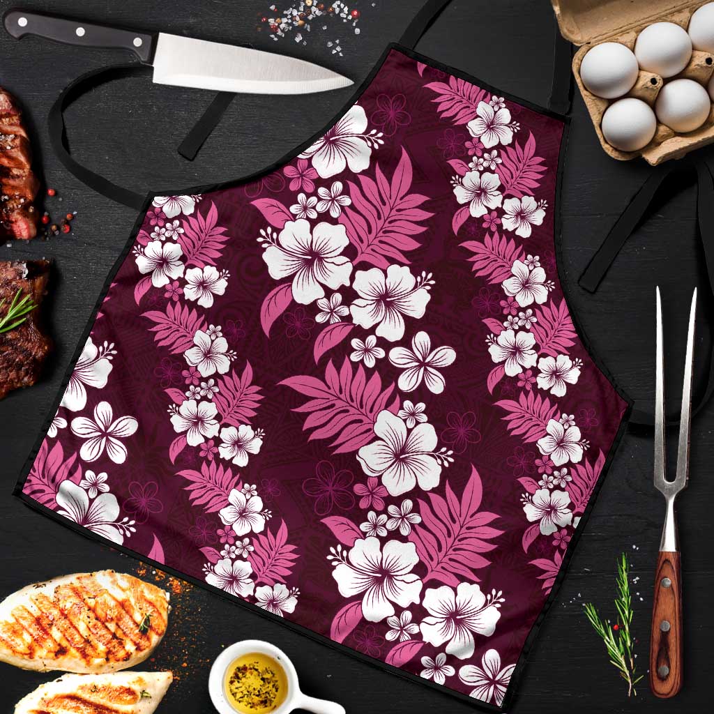 Hawaiian Hibiscus Tribal Floral Pink Apron Polynesian Tapa Pattern - Polynesian Pride