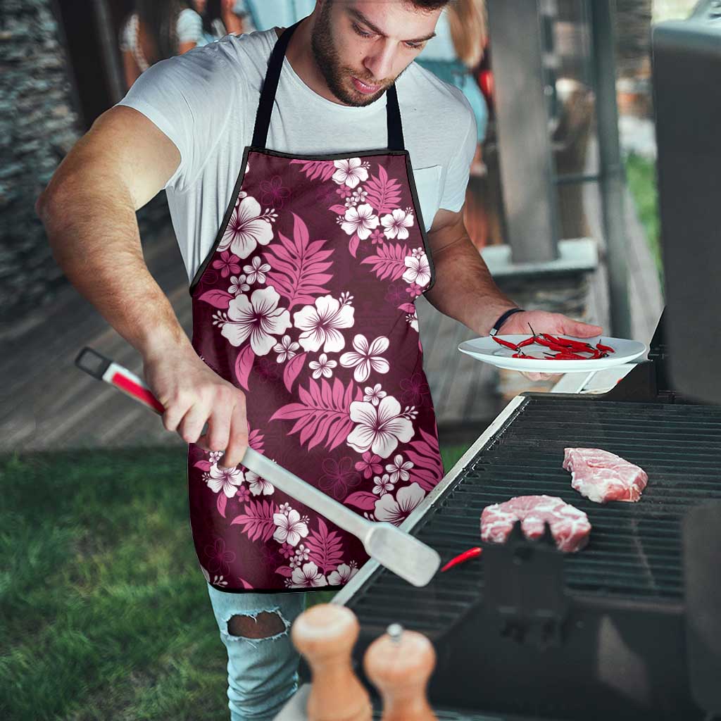 Hawaiian Hibiscus Tribal Floral Pink Apron Polynesian Tapa Pattern - Polynesian Pride