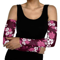 Hawaiian Hibiscus Tribal Floral Pink Arm Sleeves Polynesian Tapa Pattern - Polynesian Pride