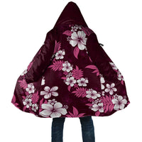 Hawaiian Hibiscus Tribal Floral Pink Cloak Polynesian Tapa Pattern - Polynesian Pride