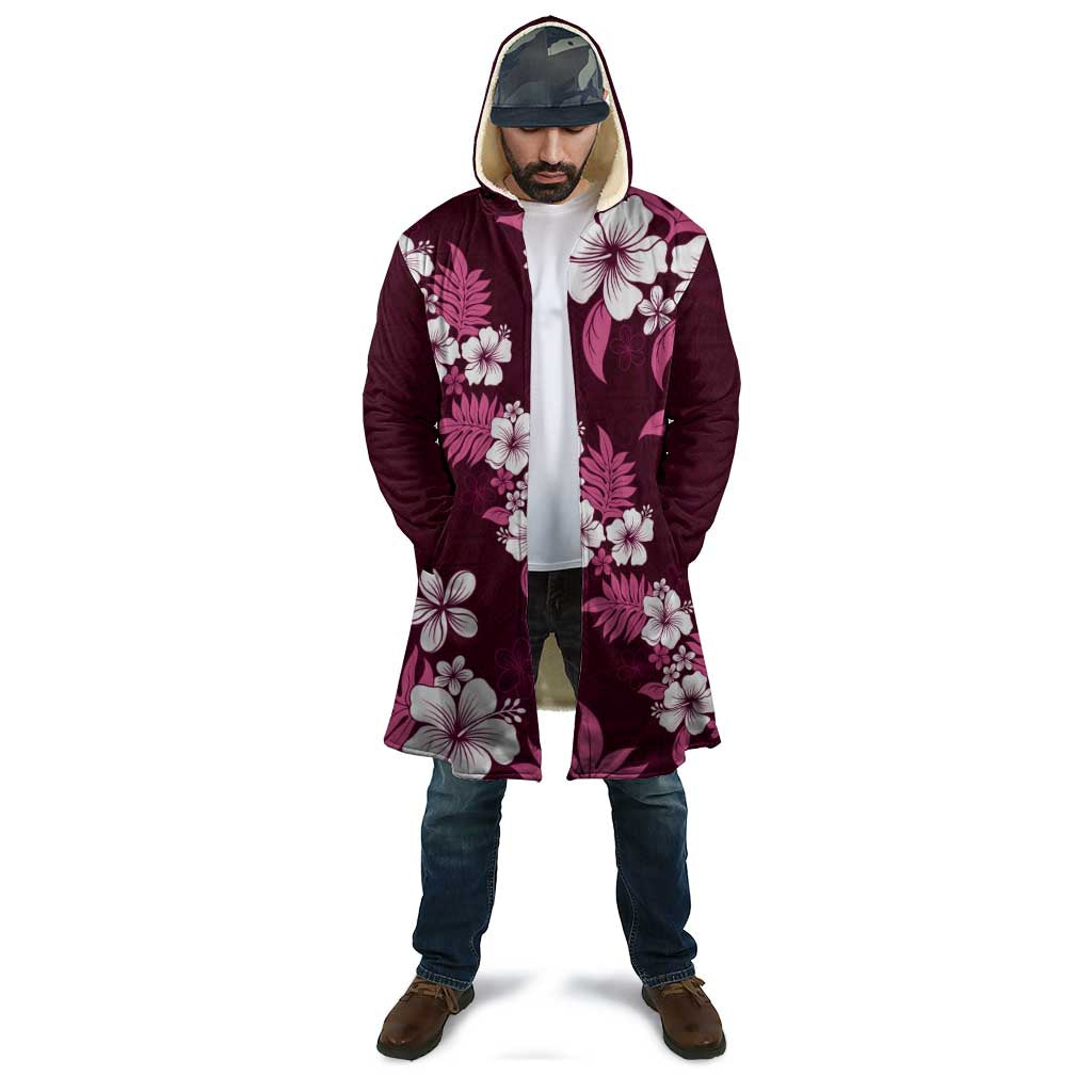Hawaiian Hibiscus Tribal Floral Pink Cloak Polynesian Tapa Pattern - Polynesian Pride