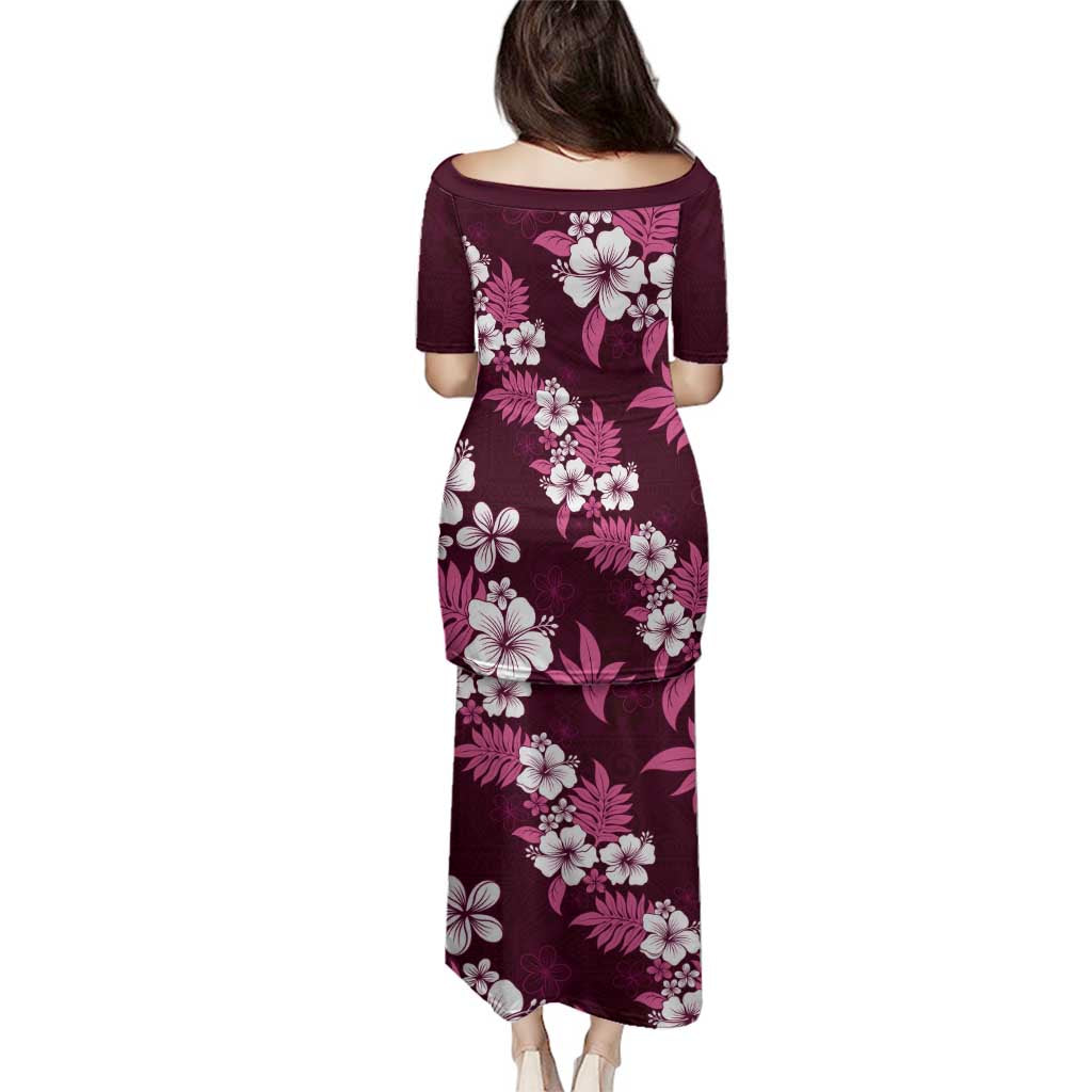Hawaiian Hibiscus Tribal Floral Pink Family Matching Puletasi and Hawaiian Shirt Polynesian Tapa Pattern - Polynesian Pride