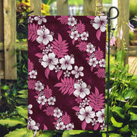 Hawaiian Hibiscus Tribal Floral Pink Garden Flag Polynesian Tapa Pattern - Polynesian Pride
