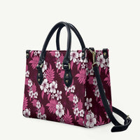 Hawaiian Hibiscus Tribal Floral Pink Leather Bag Polynesian Tapa Pattern - Polynesian Pride