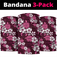 Hawaiian Hibiscus Tribal Floral Pink Neck Gaiter Polynesian Tapa Pattern LT01 package One Size: 25*50cm Pink - Polynesian Pride