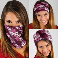 Hawaiian Hibiscus Tribal Floral Pink Neck Gaiter Polynesian Tapa Pattern LT01 - Polynesian Pride